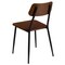 Merrick Lane Manhattan Industrial Style Dining Chair with Wood Back and Seat and Steel Frame - Set of 2